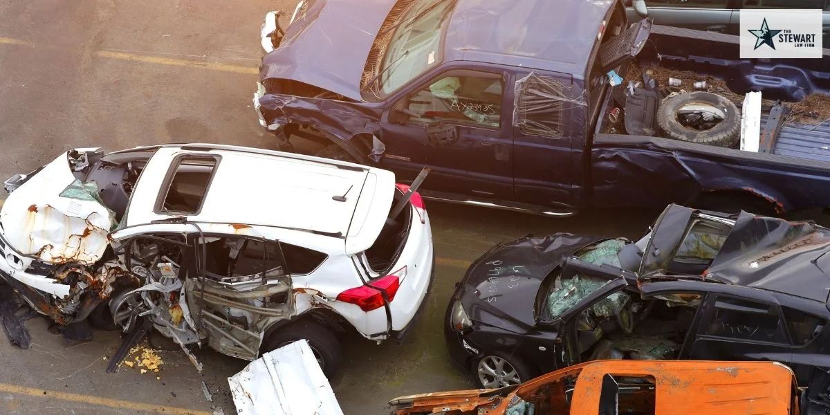 multi-car pileup accident on a texas highway involving several vehicles